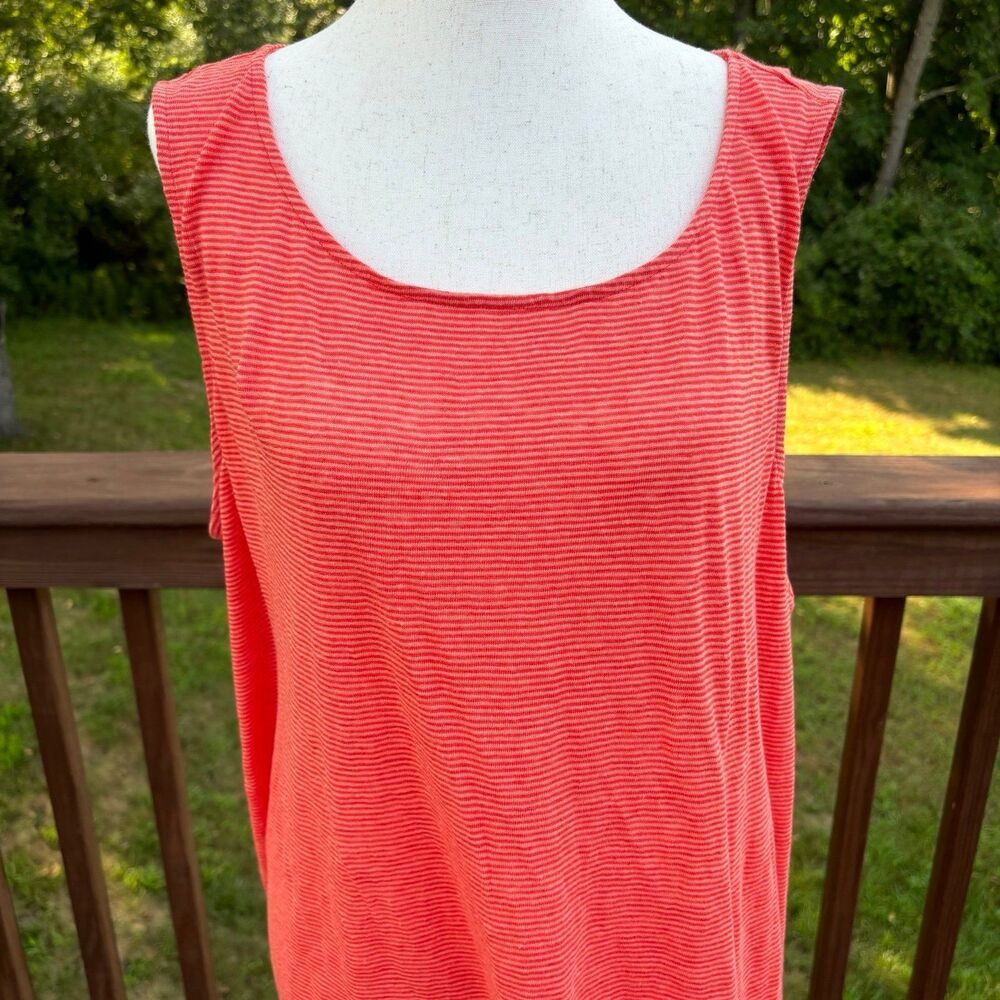 Eileen Fisher Women's Firefly Ballet Linen Jersey Shift Dress Orange XL NWT $198 - Picture 3 of 12